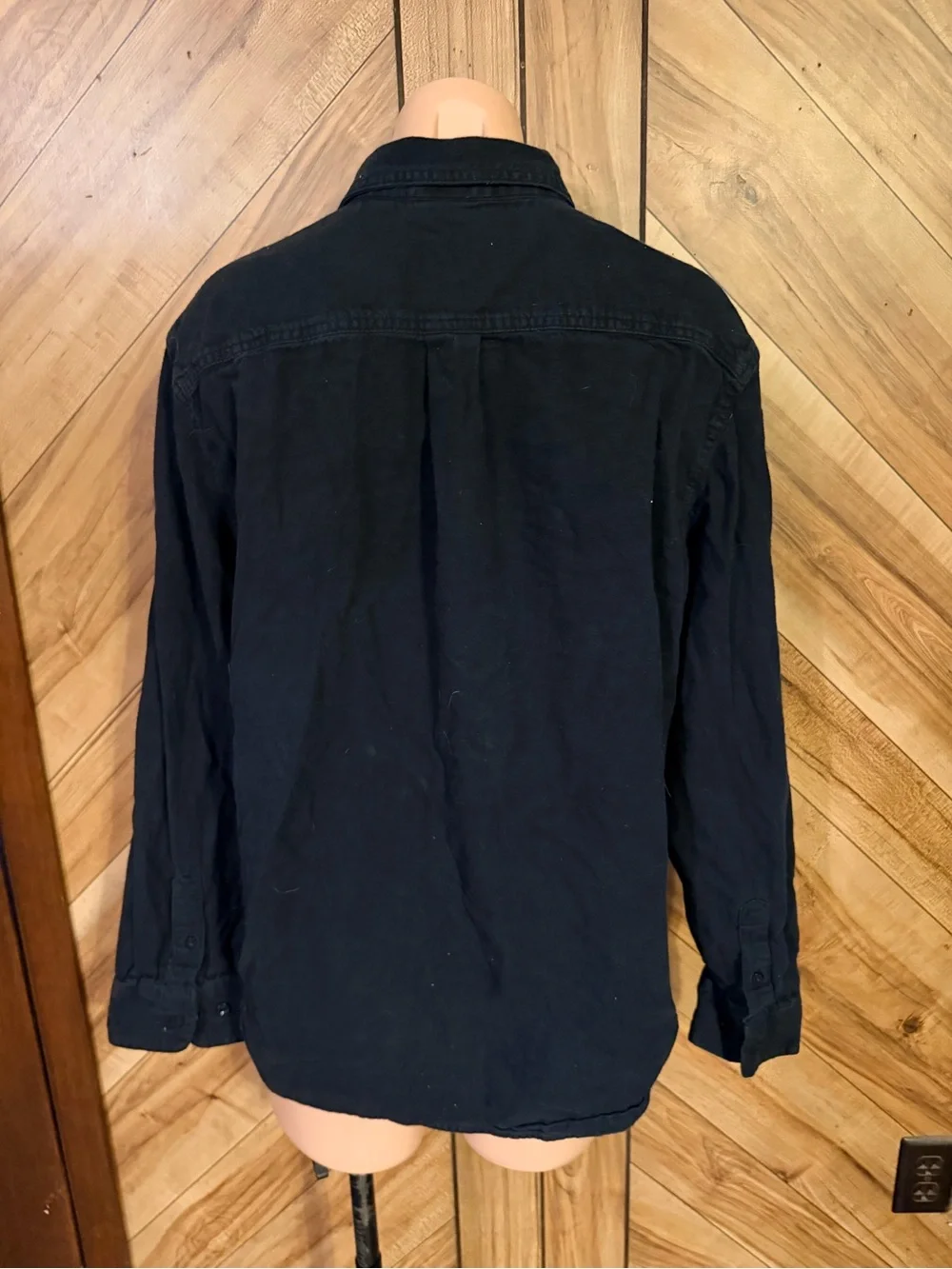 The North Face Mens Large Black Vintage Y2K Long Sleeve Button Hiking Shirt